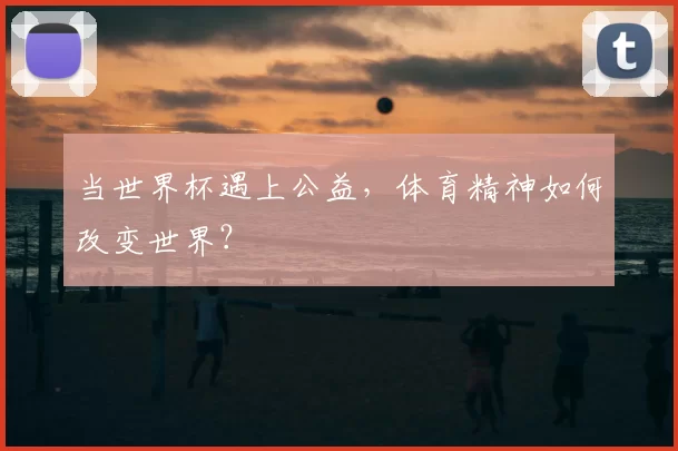 当世界杯遇上公益,体育精神如何改变世界?